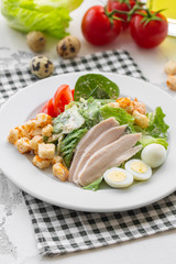 Classic Caesar Salad with Chicken Breast