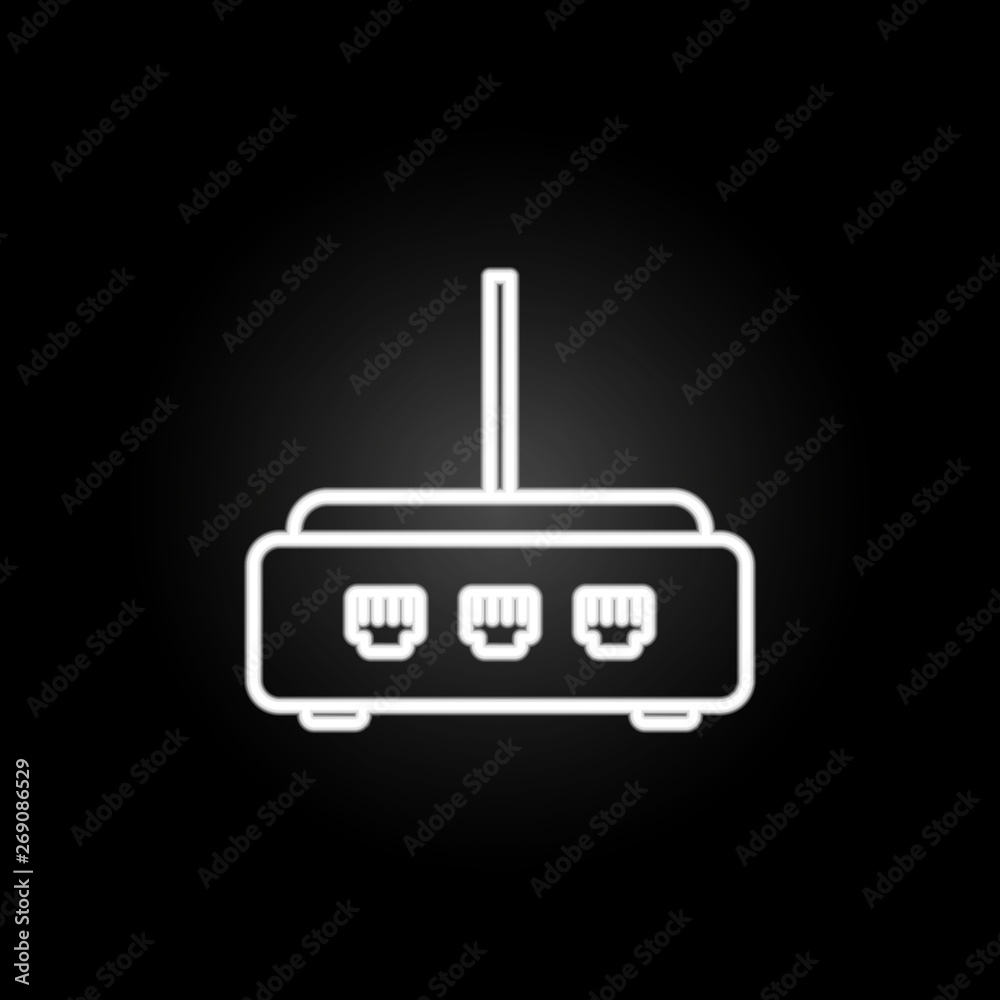 Poster router neon icon. elements of computer hardware set. simple icon for websites, web design, mobile ap