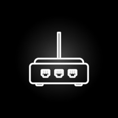 router neon icon. Elements of computer hardware set. Simple icon for websites, web design, mobile app, info graphics
