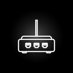 router neon icon. Elements of computer hardware set. Simple icon for websites, web design, mobile app, info graphics