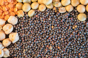 Small black seeds and chick peas image