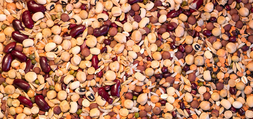 Mixed peas seeds and beans
