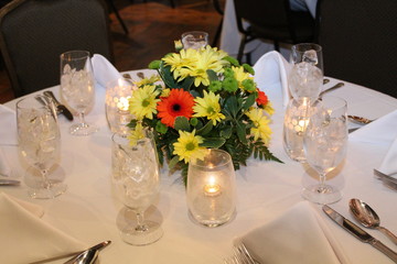 wedding bouquet on the table