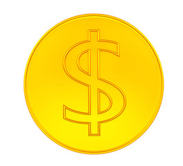 Golden dollar sign.