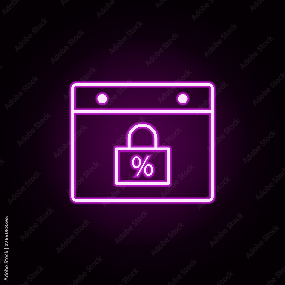 Fototapete cyber monday in browser neon icon. elements of cyber monday set. simple icon for websites, web desig