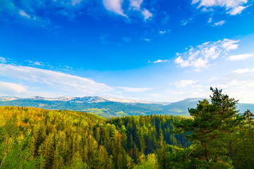 Scenic spring landscape of Giant Mountains - Karkonosze Mounatains, Poland