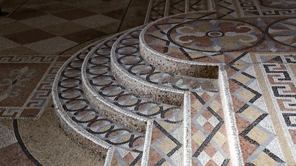 Mosaic staircase in a 16th century church