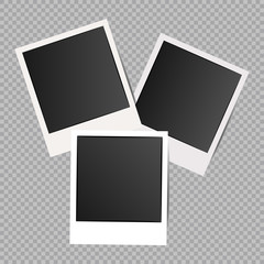 Set of Retro photo frames with shadows