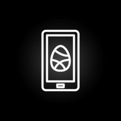 smartphone, Easter, egg neon icon. Elements of easter day set. Simple icon for websites, web design, mobile app, info graphics