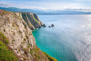 Fototapeta na wymiar Amazing views of seascape in Cabo Busto, Asturias, Spain