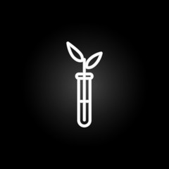 Plant in vitro neon icon. Elements of education set. Simple icon for websites, web design, mobile app, info graphics
