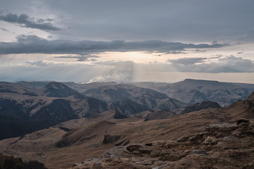 View from the plateau Bermamyt in the Caucasus