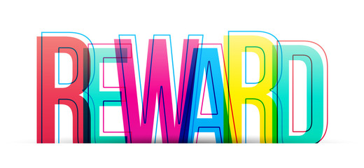 The word Reward vector letters. Isolated on a white background, typography banner.