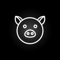 farm pig neon icon. Elements of farm set. Simple icon for websites, web design, mobile app, info graphics