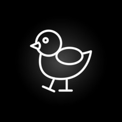 farm duckling neon icon. Elements of farm set. Simple icon for websites, web design, mobile app, info graphics