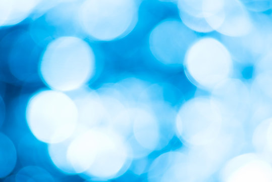 Blue blurred background with bokeh