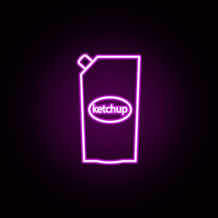 ketchup neon icon. Elements of fast food set. Simple icon for websites, web design, mobile app, info graphics