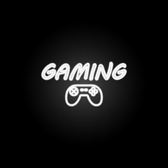 Obraz premium gaming logo neon icon. Elements of gaming set. Simple icon for websites, web design, mobile app, info graphics