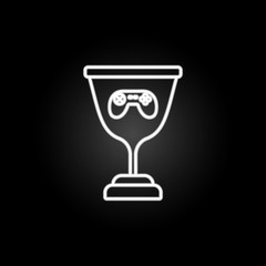 cybersport cup neon icon. Elements of gaming set. Simple icon for websites, web design, mobile app, info graphics