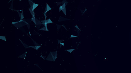 Abstract digital background. Cosmic particles. The effect of plexus. Big data visualization. 3d rendering