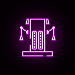 cable, machine neon icon. Elements of gym set. Simple icon for websites, web design, mobile app, info graphics