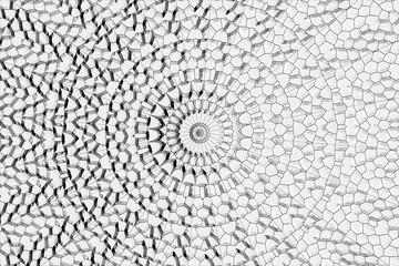 Abstract, delicate background, round pattern kaleidoscope. Geomertical lacy ornament, black and white fractal mandala, arabesque