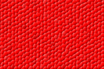 Fototapeta premium Abstract, irregular, convex hexagon background. Bright red background. Modern tessera in red mixed colors