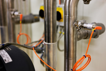 Fototapeta premium Vacuum sensor on stainless steel pipe.