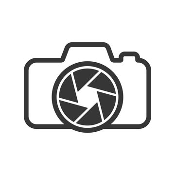 Camera simple icon. Camera shutter icon. Vector