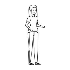 beautiful and young woman character