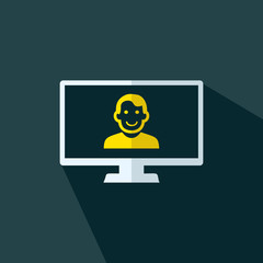 Computer sign icon - Flat laptop icon