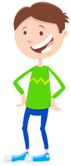happy boy character cartoon illustration