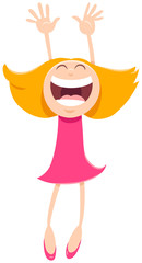 happy girl cartoon comic character