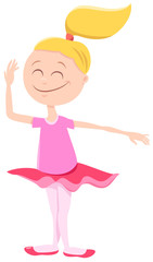 happy ballerina girl cartoon character
