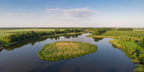 Krasnodar Krai drone panorama river summer