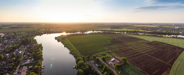 Krasnodar Krai drone panorama river summer