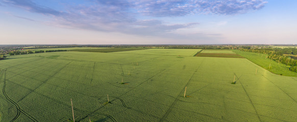 Krasnodar Krai drone panorama field summer