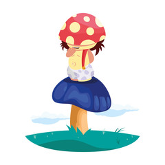 Obraz na płótnie Canvas fungu elf in garden magic character
