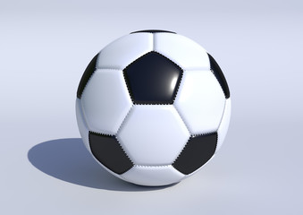 Naklejka premium Soccer Ball With Classic Design Isolated On White Background. 3d render illustration