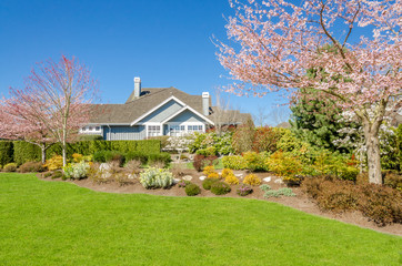 Luxury house at sunny day in Vancouver, Canada.