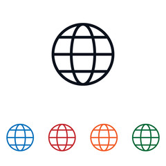 Globe icon isolated on white background. Globe icon in trendy design style. Globe vector icon modern and simple flat symbol for web site, mobile app, UI. Globe icon vector illustration, EPS10.