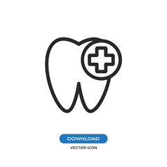 Obraz premium Tooth and plus icon