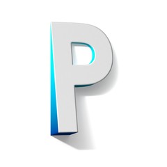 Blue gradient Letter P 3D