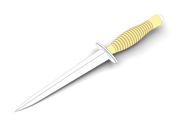 3d illustration of dirk knife isolated on white