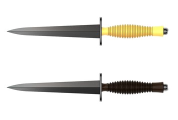 3d illustration of dirk knife isolated on white