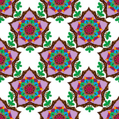 Seamless pattern with oriental motifs