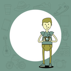 Cool hipster guy cartoon