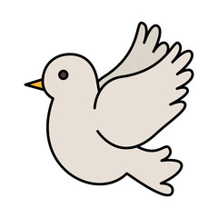 cute dove flying icon