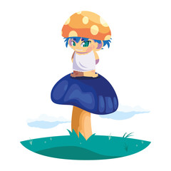 fungu elf in garden magic character