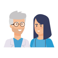 couple of professionals doctor and surgeon characters